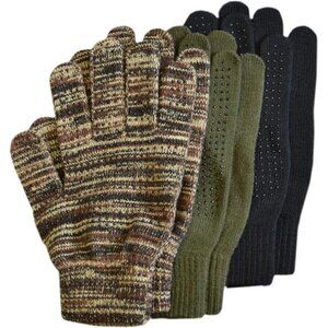 Mens Grip Dot Gloves 3 Pack Non Slip Work Gloves Black Loden Camo Outdoor Gear